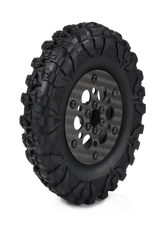 VNUHV 2.2 Carbon Fiber Aluminum Beadlock Wheels Rim for 1/10 RC Rigs Crawler Capra SCX10 PRO Wraith TRX4 Gmade R1 Element Enduro DIY (Black B) - Image 4